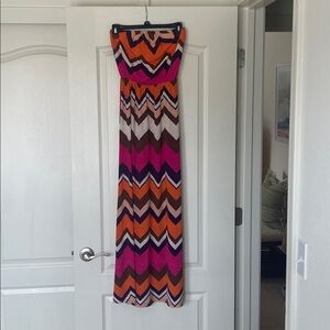 🆕Chevron Patterned Maxi Dress - Multicolor